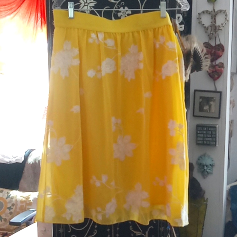 Ladies Skirt by metro wear Size Lg, Lined, embroidered ,Elasticized waistband!
